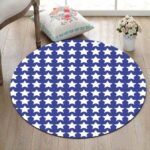 Tapis Rond Bleu Avec Étoile