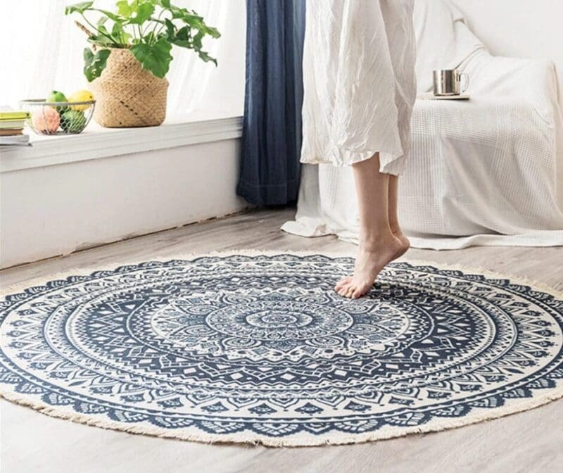 Tapis Rond Motif Ethnique
