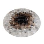 Tapis Rond Peau De Vache Beige et Marron