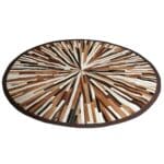 Tapis Rond Peau De Vache Multi-ligne