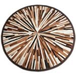 Tapis Rond Peau De Vache Multi-ligne