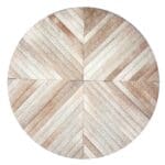 Tapis Rond Peau De Vache Beige
