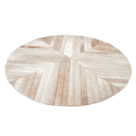 Tapis Rond Peau De Vache Beige