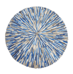 Tapis Rond Peau de Vache Couleur Froide