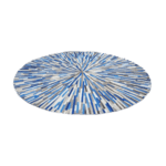 Tapis Rond Peau de Vache Couleur Froide