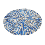 Tapis Rond Peau de Vache Couleur Froide