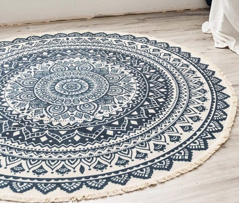 Tapis Rond Motif Ethnique
