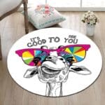 Tapis Rond Girafe Drôle