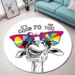 Tapis Rond Girafe Drôle