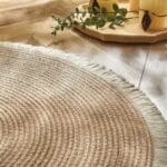 Petit Tapis Rond Effet Bois