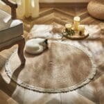 Petit Tapis Rond Effet Bois