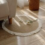 Petit Tapis Rond Effet Bois
