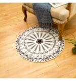 Tapis Rond Mandala Beige