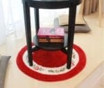 Petit Tapis Rond Rouge
