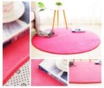 Grand Tapis Rond Rose