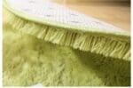 Tapis Rond Vert Fausse Fourrure