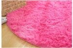Tapis Rond Fourrure Rose