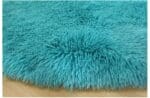 Tapis Rond Shaggy Bleu