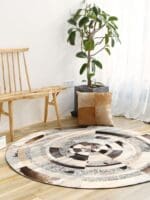 Tapis Rond en Cuir