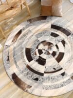 Tapis Rond en Cuir