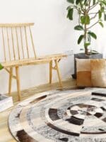 Tapis Rond en Cuir