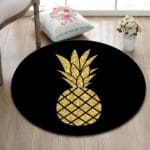 Tapis Rond Ananas Doré