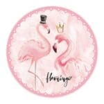Tapis Rond Flamant Rose Gentleman