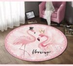 Tapis Rond Flamant Rose Gentleman