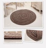 Tapis Rond Naturel Marron