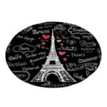 Tapis Rond Tour Eiffel Blanche