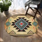 Tapis Rond Aztèque