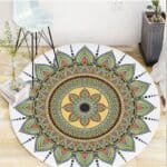 Tapis Rond Mandala Blanc Harmonie
