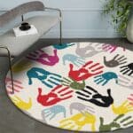 Tapis Rond Empreinte Main