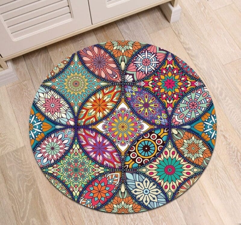 Tapis Rond Mandala Salon