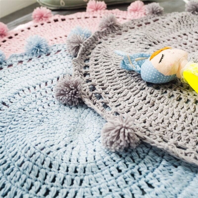 Tapis Rond Pompon