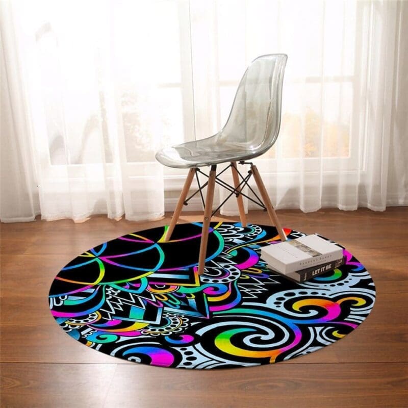 Tapis Rond Psychédélique