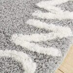 Tapis Rond Alphabet Gris