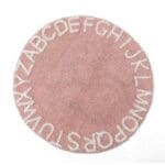 Tapis Rond Fausse Fourrure Rose