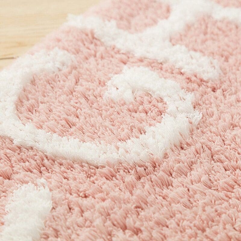 Tapis Rond Alphabet Rose
