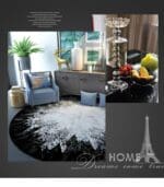 Tapis Rond Motif Scandinave