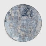Tapis Rond Bleu Scandinave