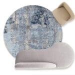 Tapis Rond Bleu Scandinave