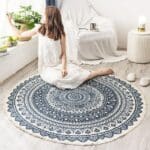 Tapis Rond Motif Ethnique
