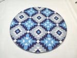 Tapis Rond Motifs Bleus