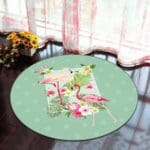 Tapis Rond Flamant Rose Élégant