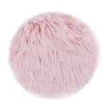 Tapis Rond Rose À Fourrure