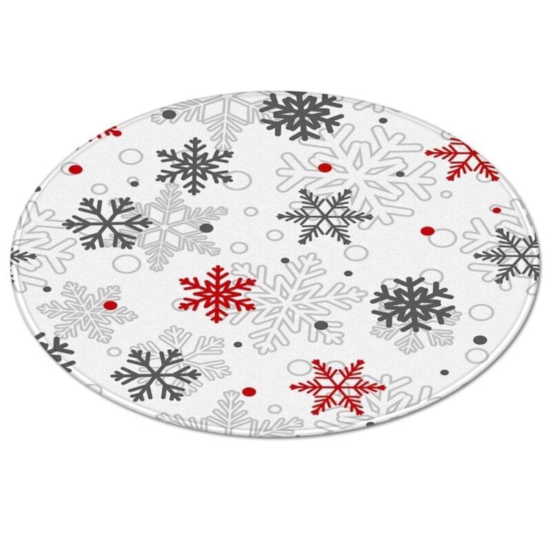 Tapis Rond Flocon De Noël
