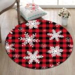 Grand Tapis Rond Rouge