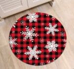 Grand Tapis Rond Rouge