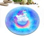 Tapis Rond Licorne Arc En ciel